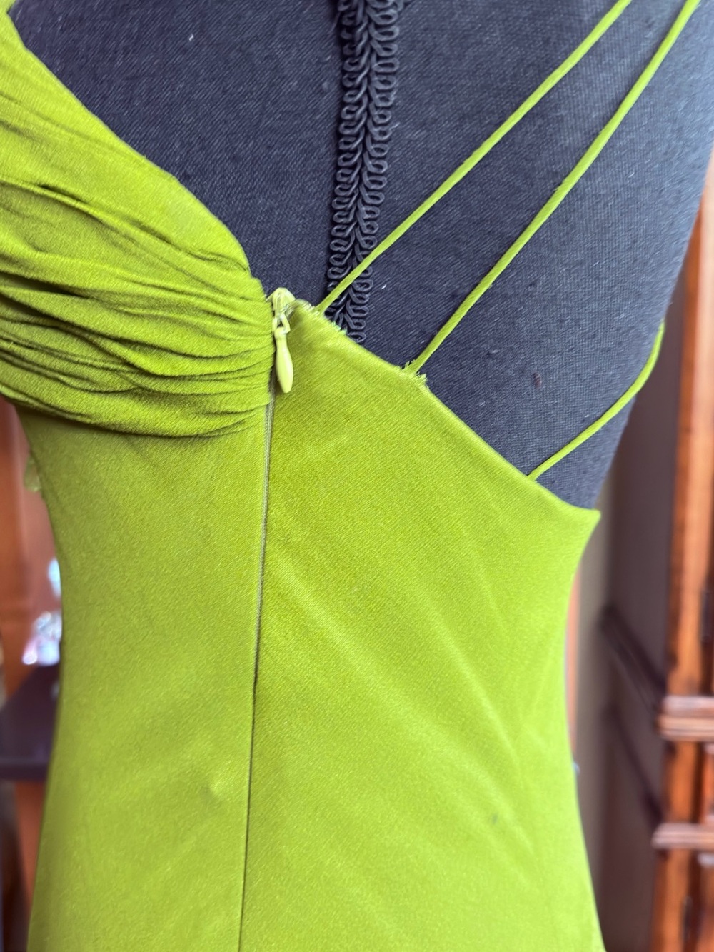 Green Ruffled Women’s Dress - Picture 3 of 4